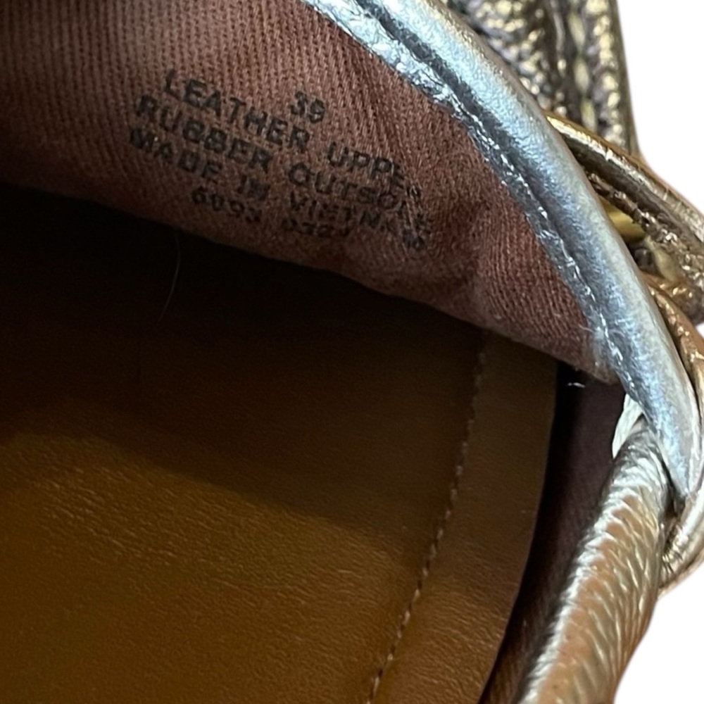 Kurt Geiger London Metallic Quilted Leather Loafers Crown Charm Bow Moccasins - Picture 9 of 16